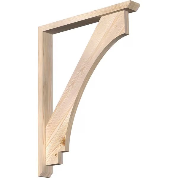 Imperial Slat Smooth Bracket w/ Offset Brace, Douglas Fir, 3 1/2